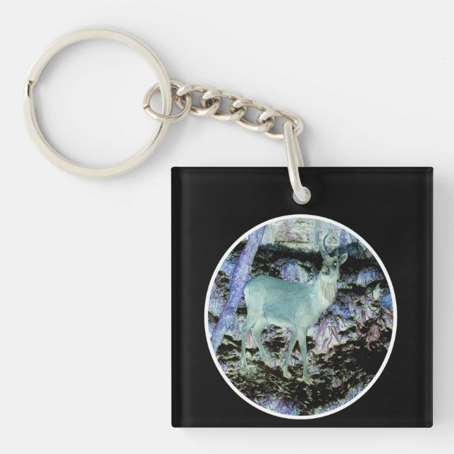 Spooky Red Deer Stag  Keychain (Front)