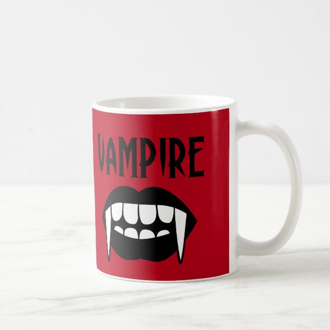 Spooky Red Vampire Halloween Coffee Mug (Right)