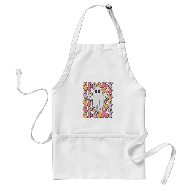 Spooky Retro Ghost Standard Apron (Front)