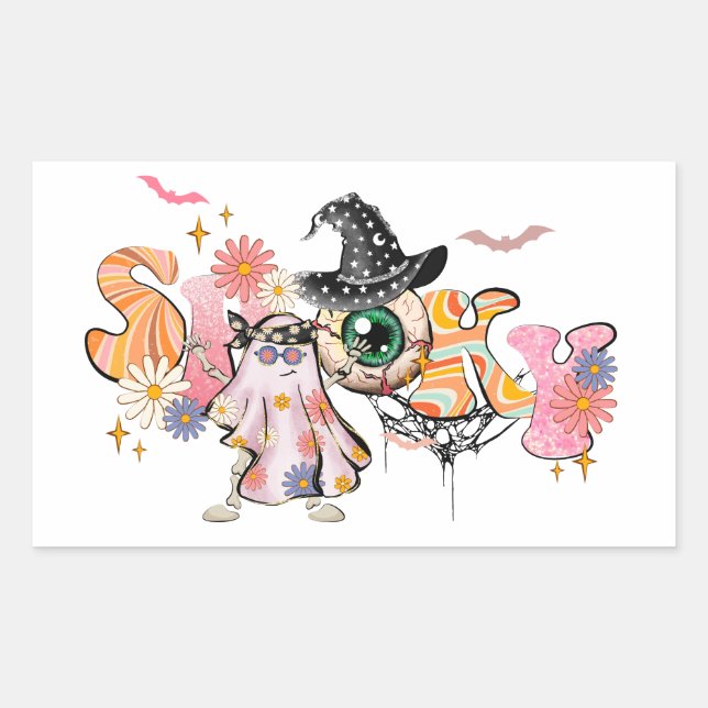 Spooky Retro Halloween Sticker (Front)