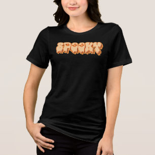 Spooky Retro Typography Art Groovy Design Tri-Blend Shirt