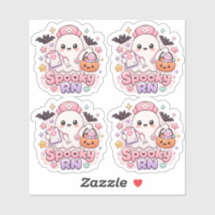 Spooky RN Halloween Cute Ghost Nurse 