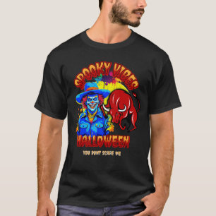 Spooky Rodeo Clown 2 And Bull Halloween   T-Shirt