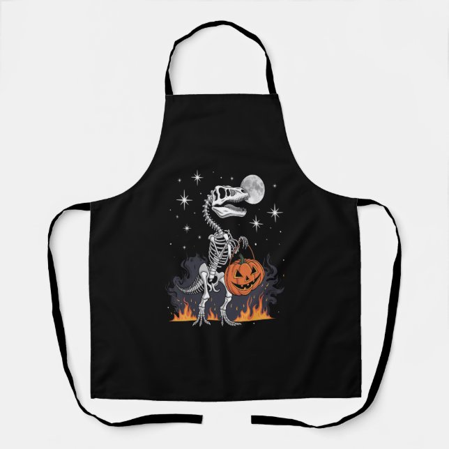 Spooky Saurus Halloween Dinosaur Apron (Front)