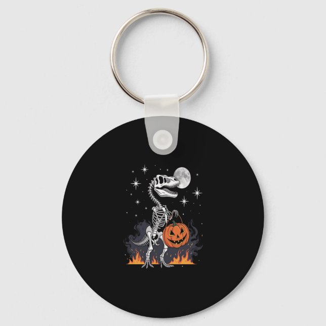 Spooky Saurus Halloween Dinosaur Keychain (Front)