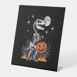 Spooky Saurus Halloween Dinosaur Pedestal Sign