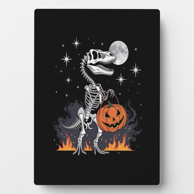 Spooky Saurus Halloween Dinosaur Plaque (Front)