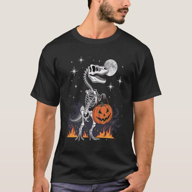 Spooky Saurus Halloween Dinosaur T-Shirt (Front)