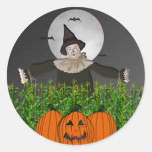 Spooky Scarecrow Halloween Stickers
