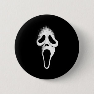 Spooky Scary Ghost Face Horror Party Mask Hallowee 2 Inch Round Button