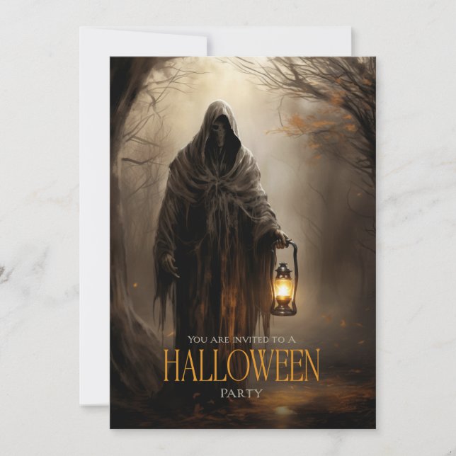 Spooky Scary Grim Reaper Adult Halloween Party Invitation (Front)