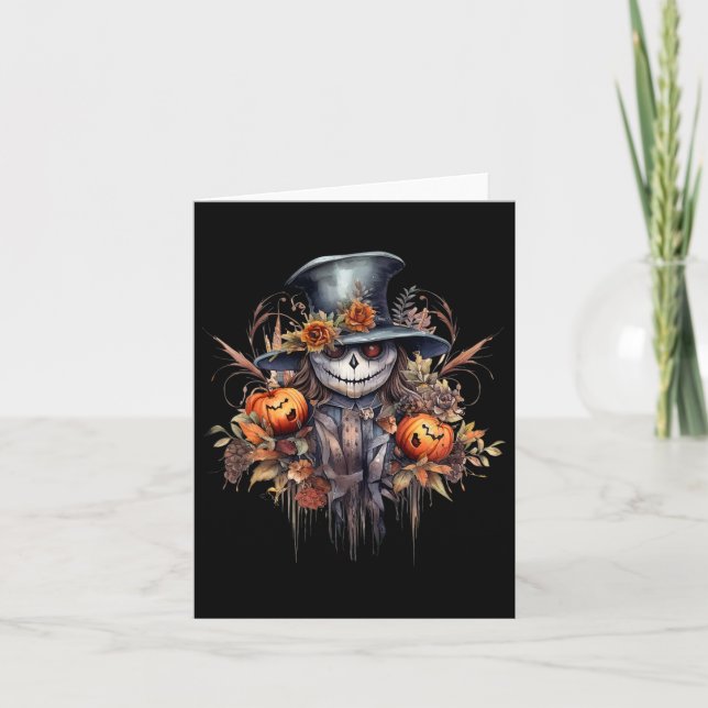 Spooky Scary Halloween Ghost  Card (Front)