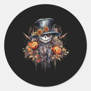 Spooky Scary Halloween Ghost Classic Round Sticker