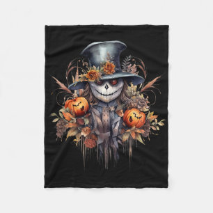 Spooky Scary Halloween Ghost Fleece Blanket