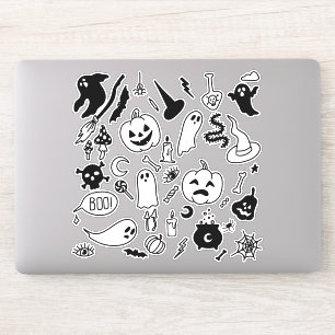 spooky scary halloween party doodle art stickers
