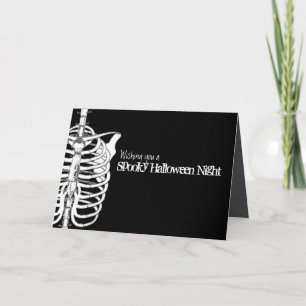 Spooky Scary Halloween Skeleton X-Ray Bones Card