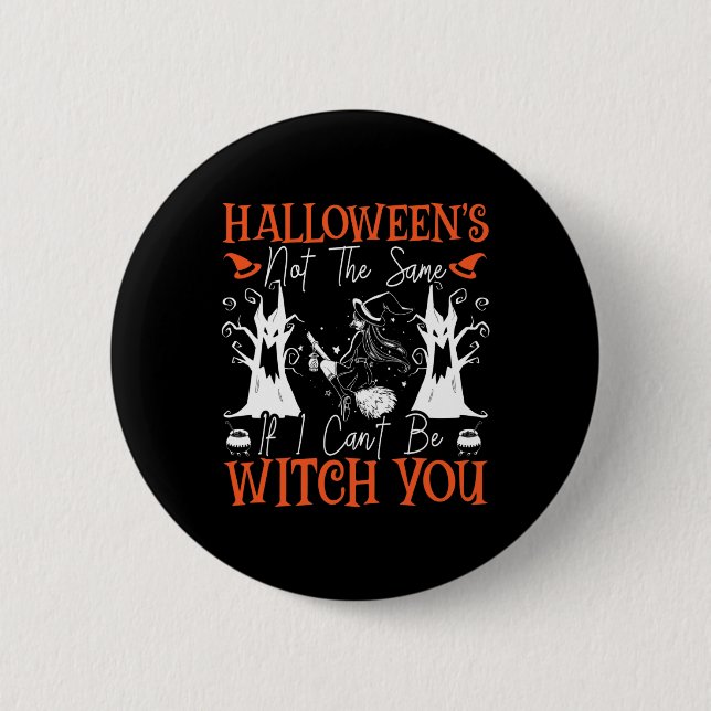Spooky Scary Night Scary Witch Halloween  2 Inch Round Button (Front)