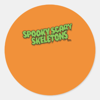 Spooky Scary Skeletons Orange Sticker! Classic Round Sticker