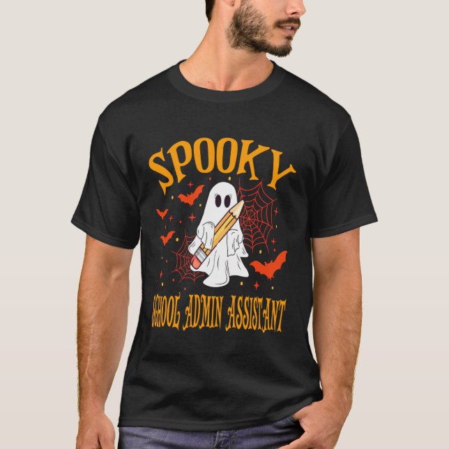Spooky School Admin Assistant Halloween School T-Shirt (Front)