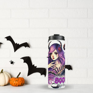 Spooky Scorpio Zodiac Halloween Birthday Gift  Thermal Tumbler