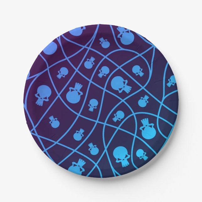 Spooky Seamless Pattern A (Style: 1) Paper Plate (Front)