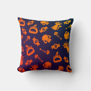 Spooky Seamless Pattern C (Style: 1) Throw Pillow