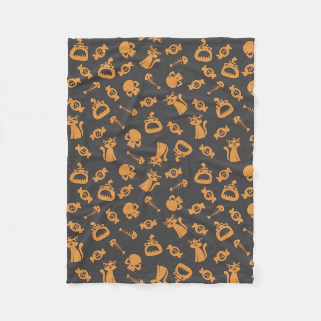 Spooky Seamless Pattern C (Style: 2) Fleece Blanket (Front)