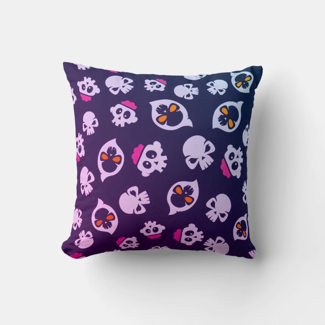 Spooky Seamless Pattern D (Style: 1) Throw Pillow (Front)