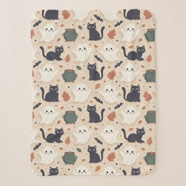 Spooky Seamless Pattern I (Style: 1) Sherpa Blanket (Front)