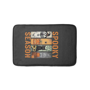 Spooky Season � Cute Ghost, Black Cat, Pumpkin & H Bath Mat