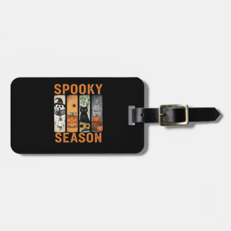 Spooky Season � Cute Ghost, Black Cat, Pumpkin & H Luggage Tag
