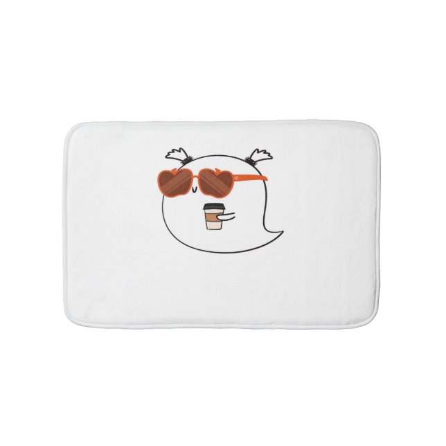 Spooky Season Cute Ghost Classic T-Shirt Bath Mat (Front)