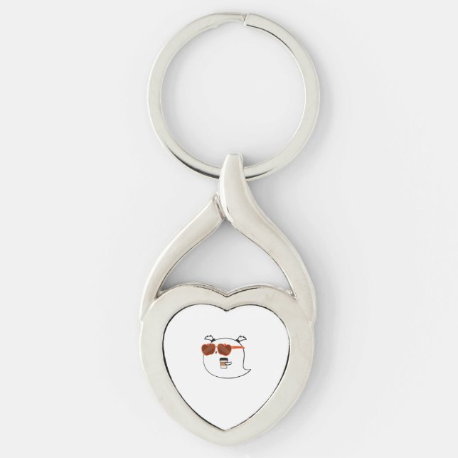 Spooky Season Cute Ghost Classic T-Shirt Keychain (Front)
