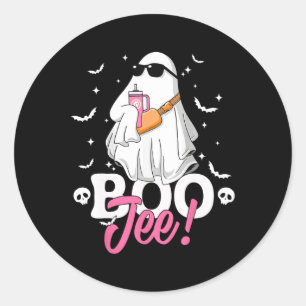 Spooky Season Cute Ghost Halloween Costume Boujee  Classic Round Sticker