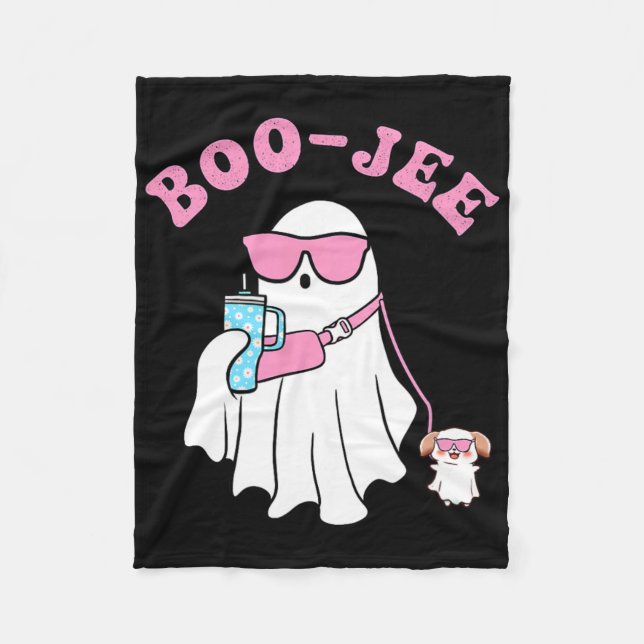 Spooky Season Cute Ghost Halloween Costume Boujee  Fleece Blanket (Front)