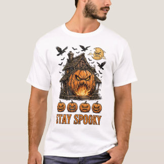 Spooky Season Cute Ghost Pumpkin Halloween Shirt K