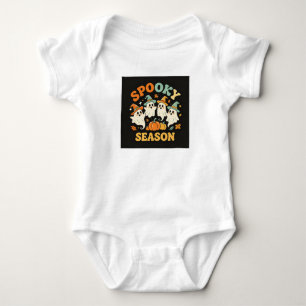 Spooky Season Cute Ghosts Retro Halloween T-Shirt  Baby Bodysuit
