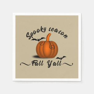 Spooky season fall yall napkin