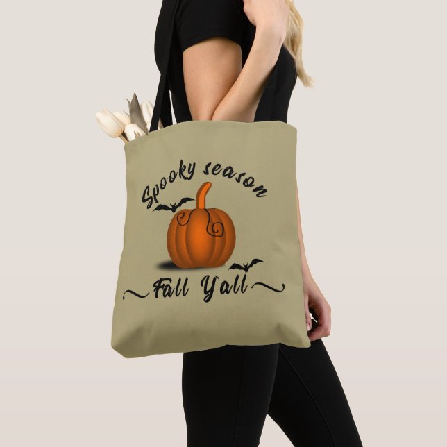 Spooky season fall yall tote bag (Close Up)
