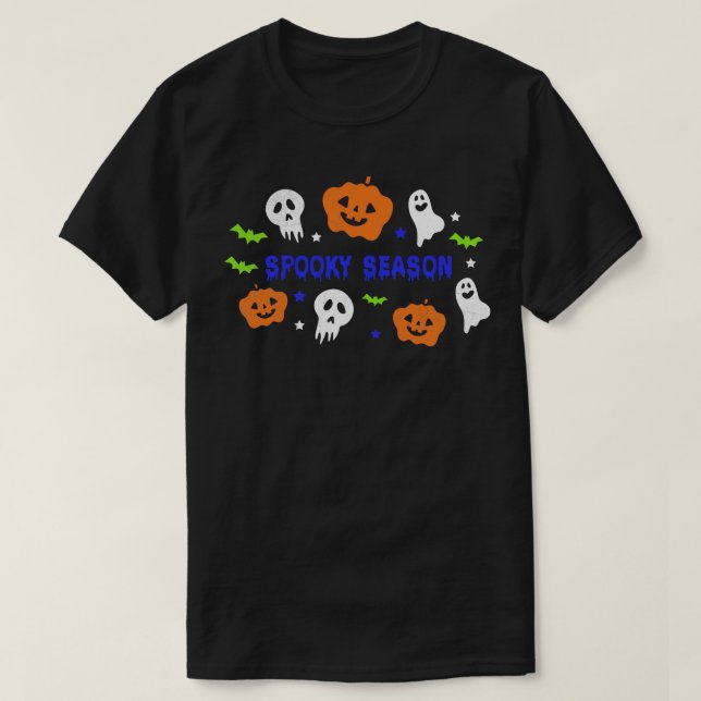 Spooky Season Funny Halloween Party Tee Scary Gift (Design Front)