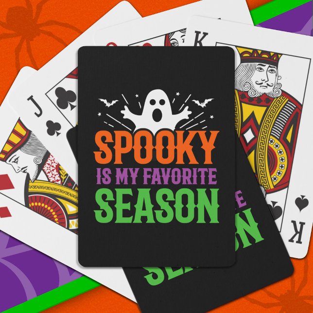 Spooky Season Ghost Bats Scary Happy Halloween Playing Cards (Creator Uploaded)