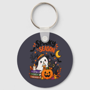 Spooky Season Ghost & Black Cat Keychain