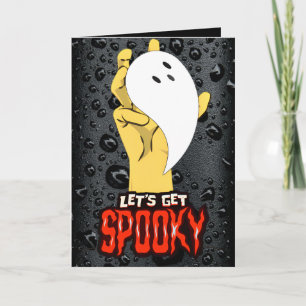 Spooky Season Ghost Hand Halloween Card 