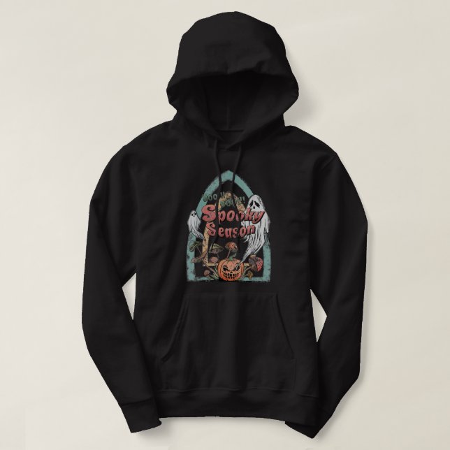 Spooky Season Ghost Pumpkin Halloween Day  Hoodie (Design Front)