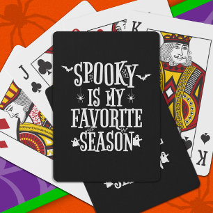 Spooky Season Ghosts Bats Spiders Happy Halloween Playing Cards