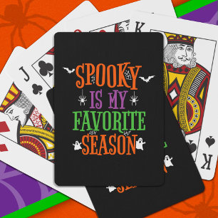 Spooky Season Ghosts Bats Spiders Happy Halloween Playing Cards