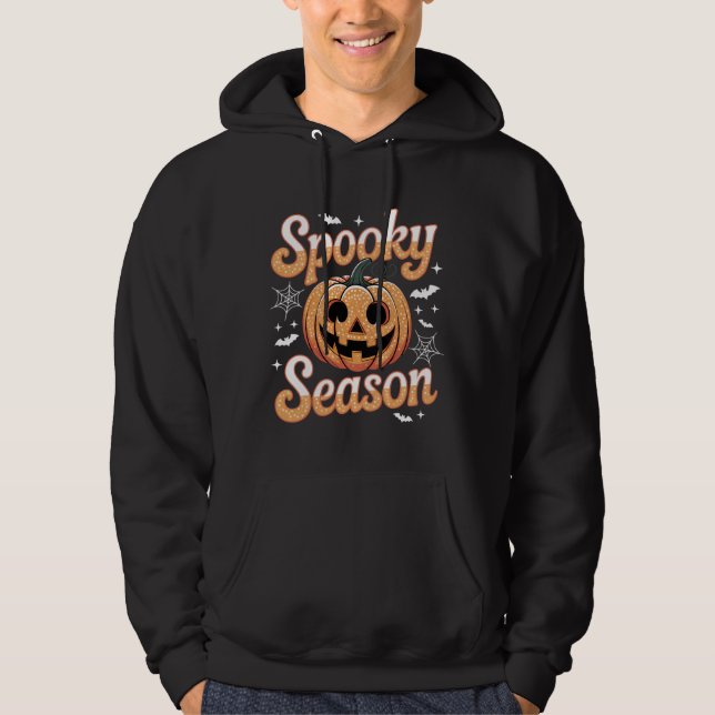 Spooky Season Glitter Pumpkin Art Hoodie (Front)