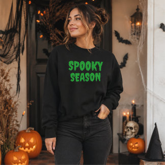 Spooky Season Green Halloween Typography T-Shirt Sweatshirt