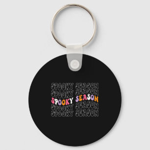 Spooky Season Groovy Halloween Costume Retro Wave Keychain