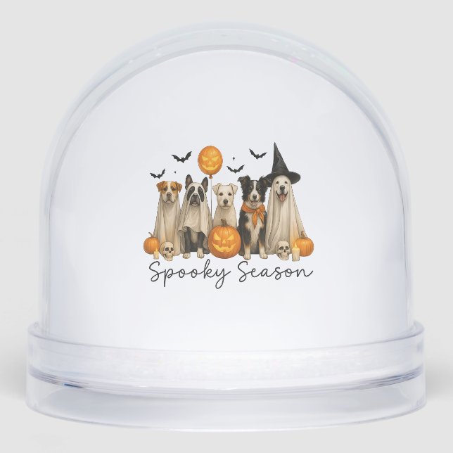Spooky Season Halloween Dog Snowglobe (Front)